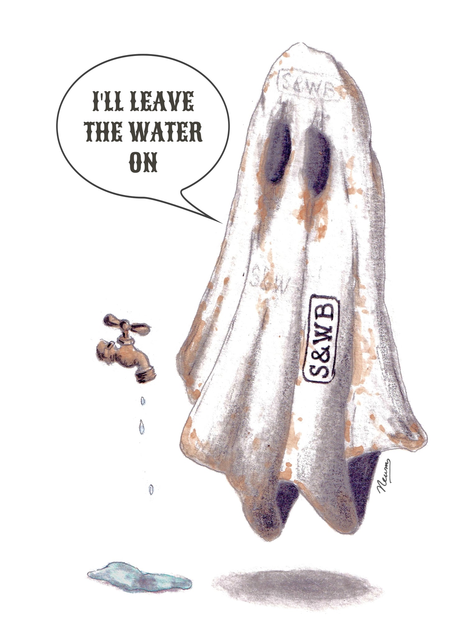 Sewage and Water Board Ghost - Art Print