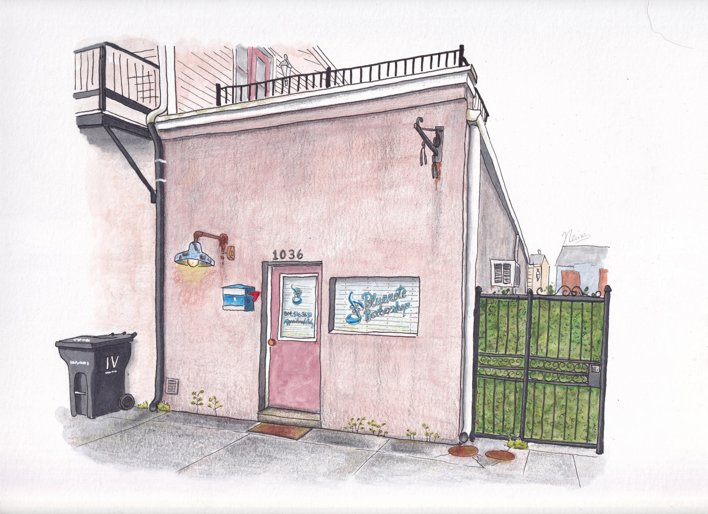 Bluenote barbershop at 1036 Henriette Delille in the Treme neighborhood of New Orleans.